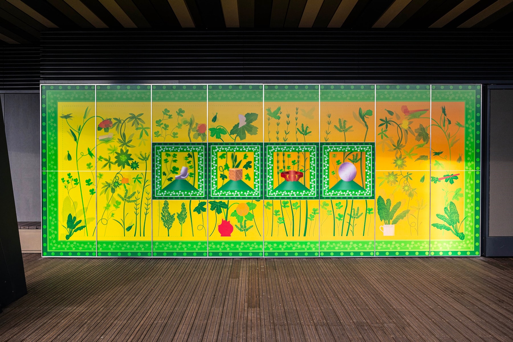 Yinka Ilori '100 Found Objects' Installation London Fulham Pier art artworks