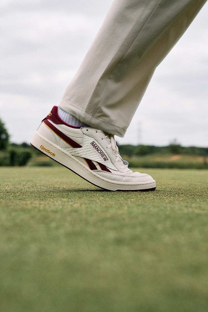 reebok manors golf og pump club c revenge vintage collaboration polo pants cap tech frontier shooter shirt shoe apparel windbreaker red blue