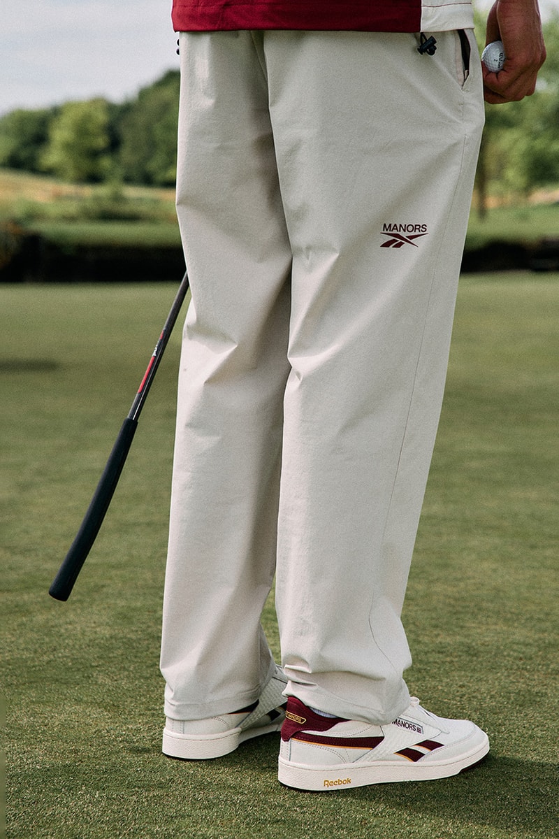 reebok manors golf og pump club c revenge vintage collaboration polo pants cap tech frontier shooter shirt shoe apparel windbreaker red blue