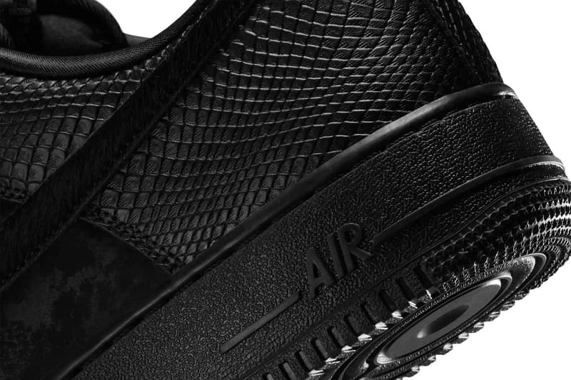 Nike Air Force 1 Low Black Pony Hair snakeskin HQ1977-001 Release Info