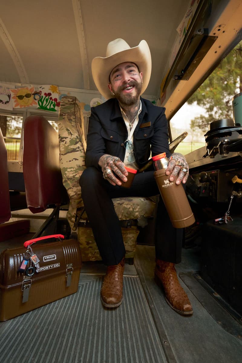 Post Malone Pours One Out With Stanley 1913 on Camo-Covered Collab Capsule release info drop water bottle tumbler cup