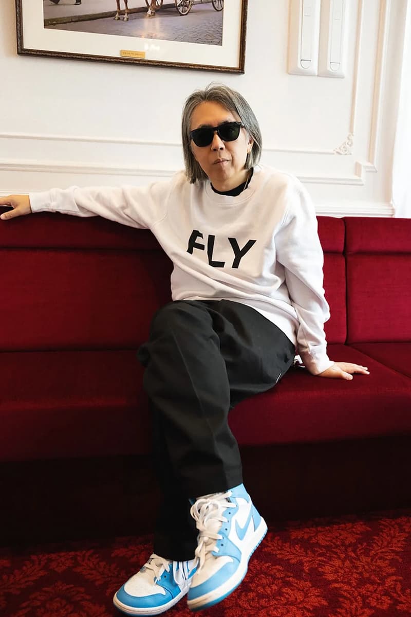Hiroshi Fujiwara Debuts Unreleased Air Jordan 1 High ’85 "UNC" white university blue sample sneaker icon