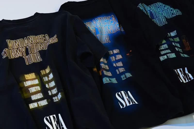 WIND AND SEA Band World Tour Tees paris london new york japanse label