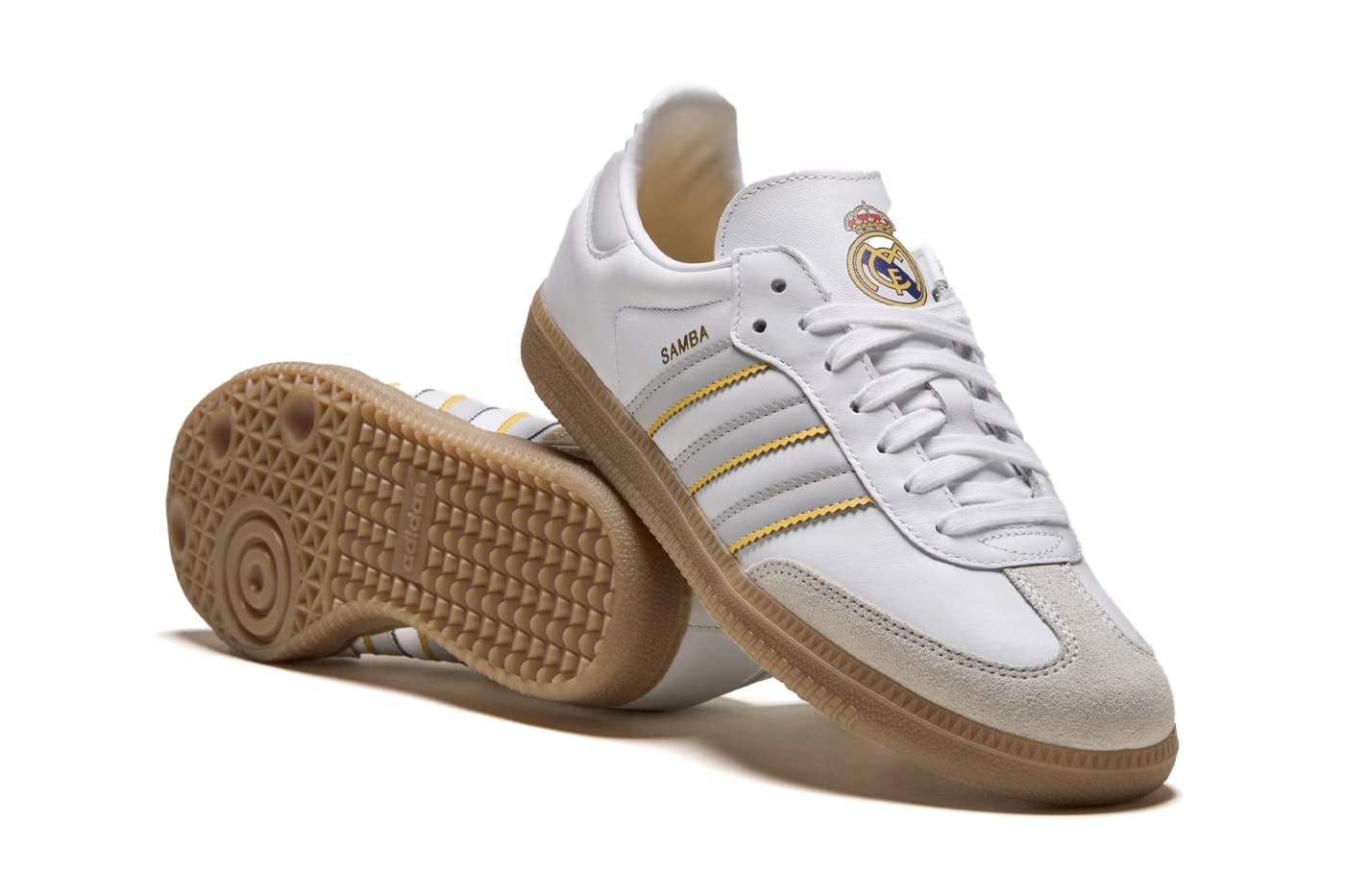Official Look at the adidas Samba "Real Madrid" Cloud White/Light Solid Grey/Gum JQ4038 football club
