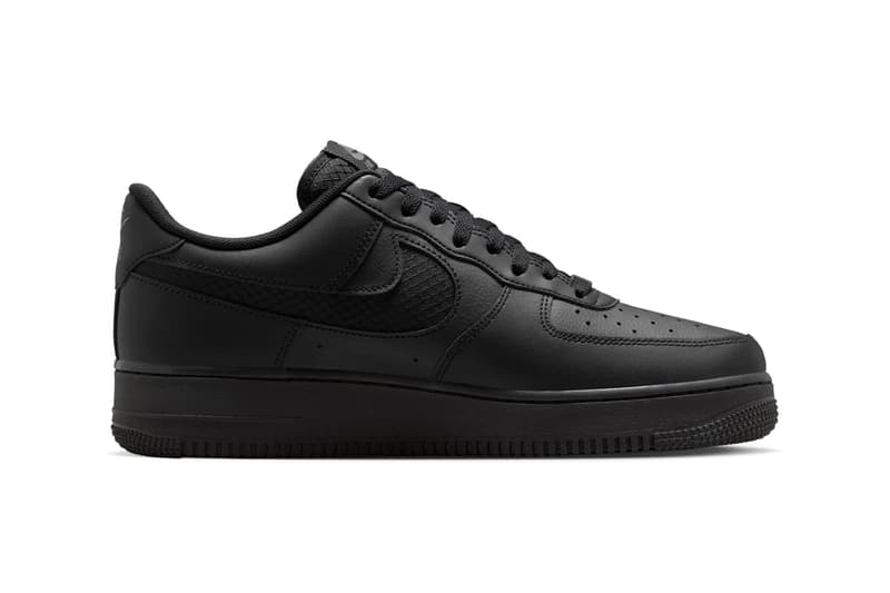 Nike Air Force 1 Low "Triple Black Ripstop" IH4452-001 Release Info Black af1 lowtop leather everyday shoes