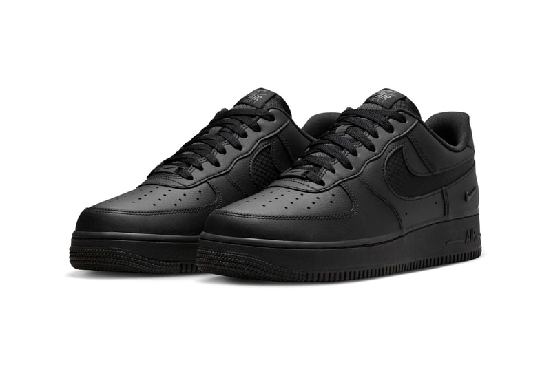 Nike Air Force 1 Low "Triple Black Ripstop" IH4452-001 Release Info Black af1 lowtop leather everyday shoes 