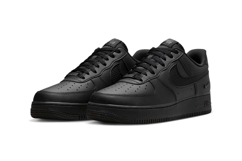 Nike Air Force 1 Low "Triple Black Ripstop" IH4452-001 Release Info Black af1 lowtop leather everyday shoes