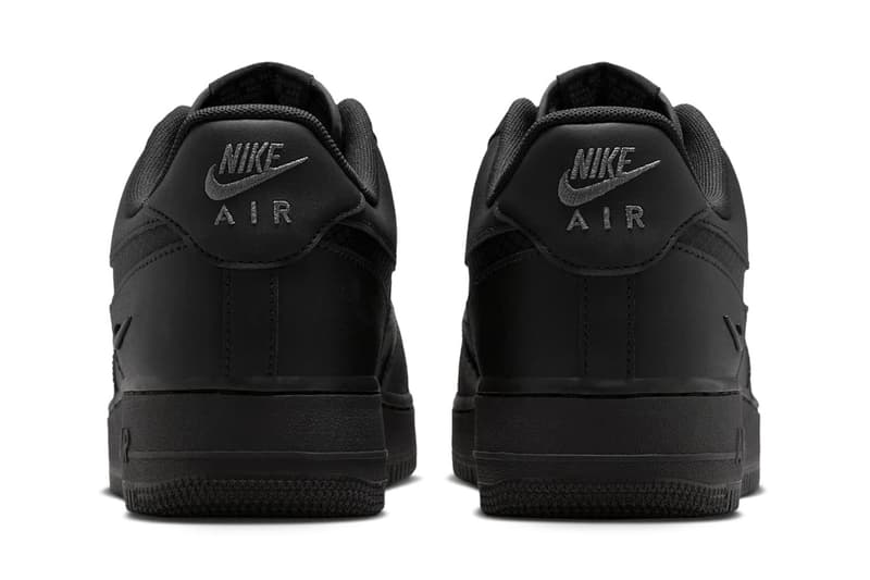 Nike Air Force 1 Low "Triple Black Ripstop" IH4452-001 Release Info Black af1 lowtop leather everyday shoes