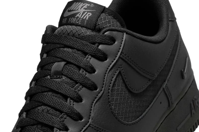 Nike Air Force 1 Low "Triple Black Ripstop" IH4452-001 Release Info Black af1 lowtop leather everyday shoes