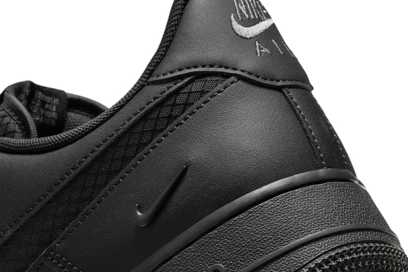 Nike Air Force 1 Low "Triple Black Ripstop" IH4452-001 Release Info Black af1 lowtop leather everyday shoes