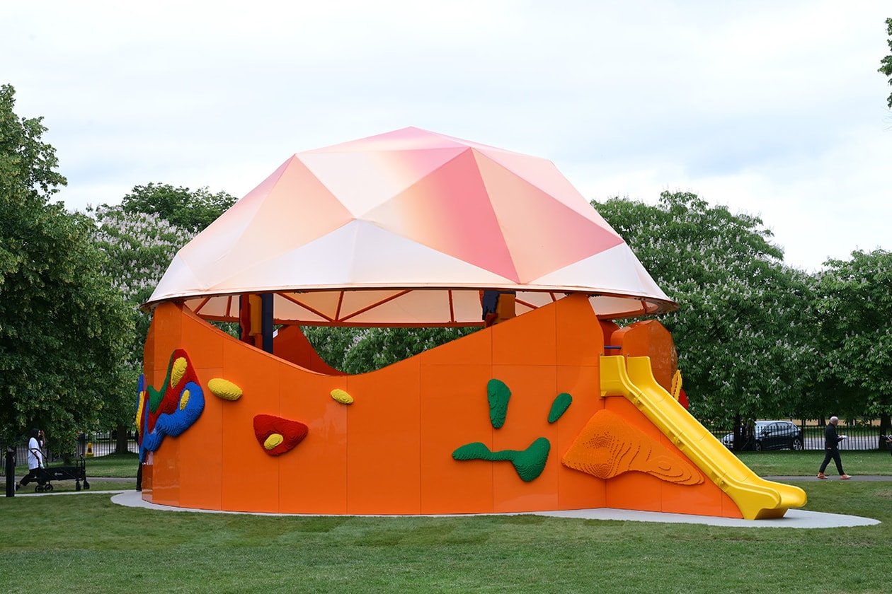 lego group play pavilion serpentine gallery london united kingdom uk kensington gardens nike martine rose niko b flock together workshop creativity producer speedbuilding abstract art design sir peter cook architect survey