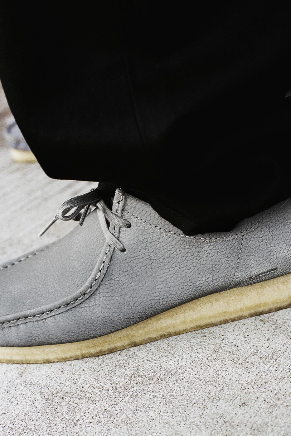 Supreme x Clarks Originals Spring 2025 Collaboration Release Info Collection three colorways natural crepe leather upper lining shoes slip ons wallabees