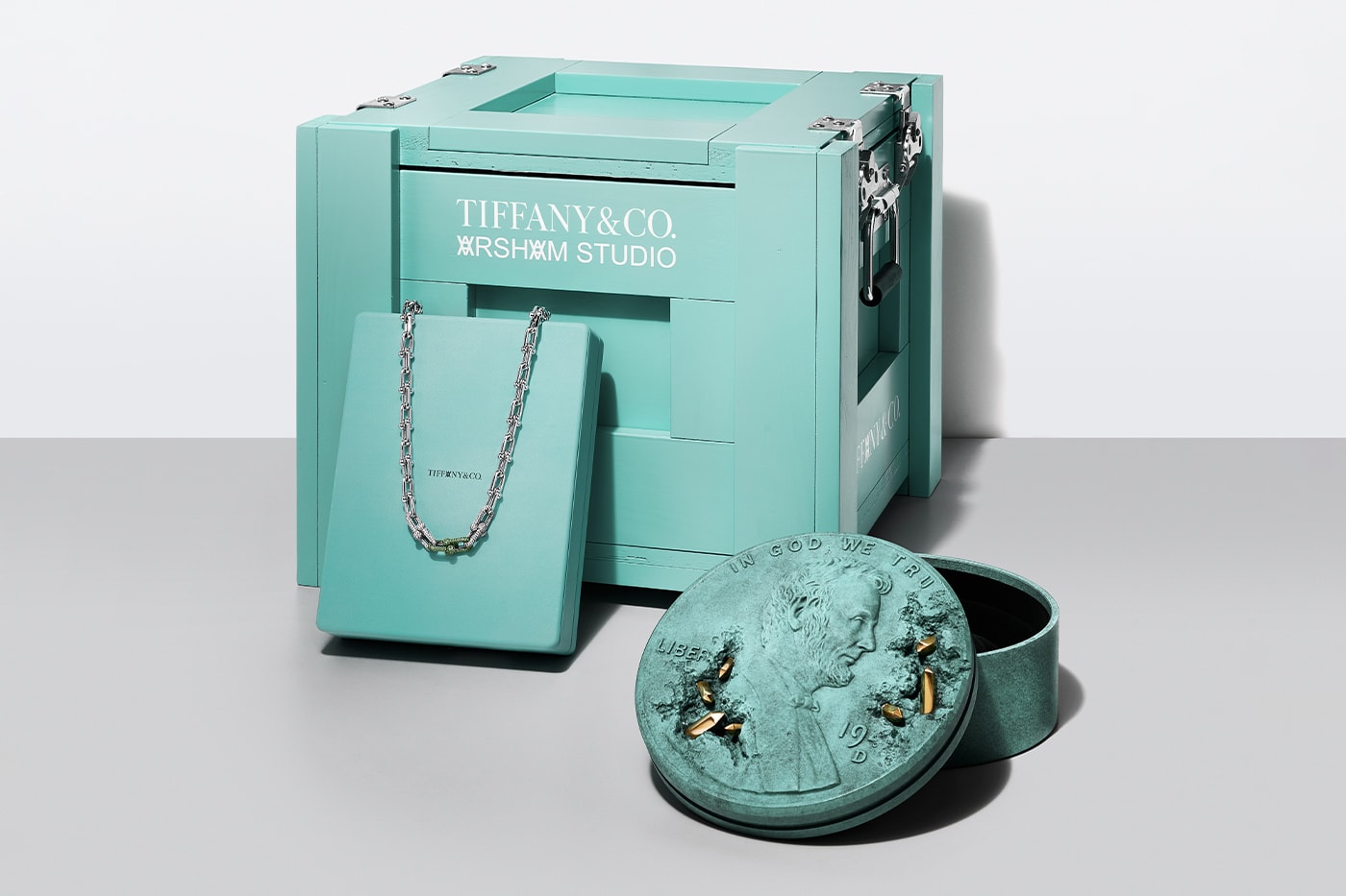 Tiffany & Co. and Daniel Arsham Unveil "The Bronze Eroded Penny Vessel" HardWear Necklace