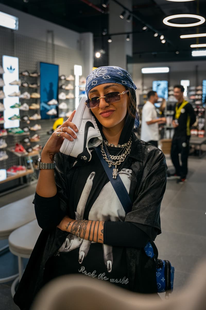 jd sports city centre mirdif store opening puma nike adidas sportswear shopping dubai party event dj ruuz stanley customization 