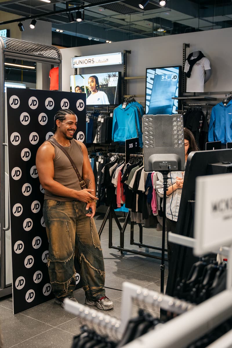 jd sports city centre mirdif store opening puma nike adidas sportswear shopping dubai party event dj ruuz stanley customization 