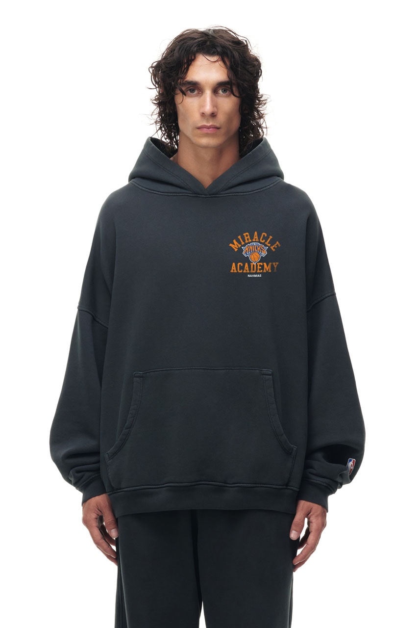 NAHMIAS Miracle Academy x NBA x Fanatics Collab Drop New York Knicks Shirt Timothée Chalamet courtside finals basketball
