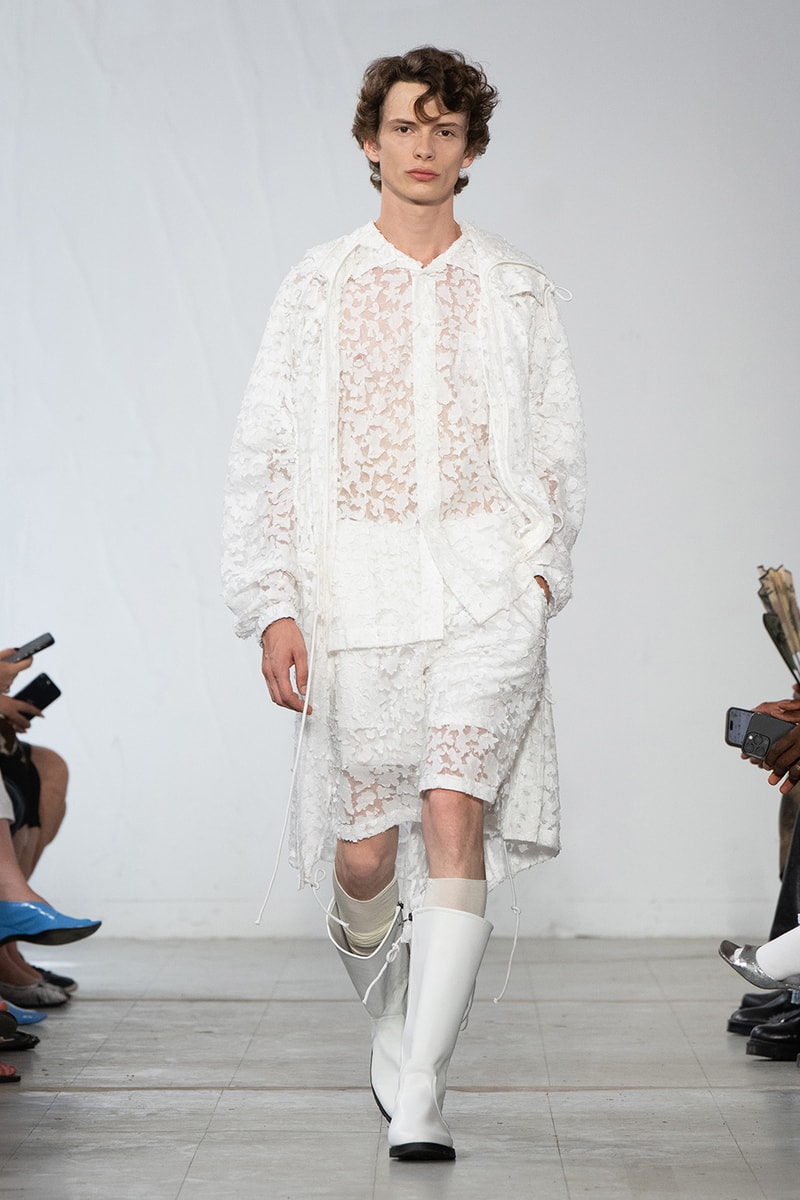 Feng Chen Wang SS26 Paris Fashion Week Collection converse collaboration russell westbrook runway model friends dyeing technique london based chinese designer