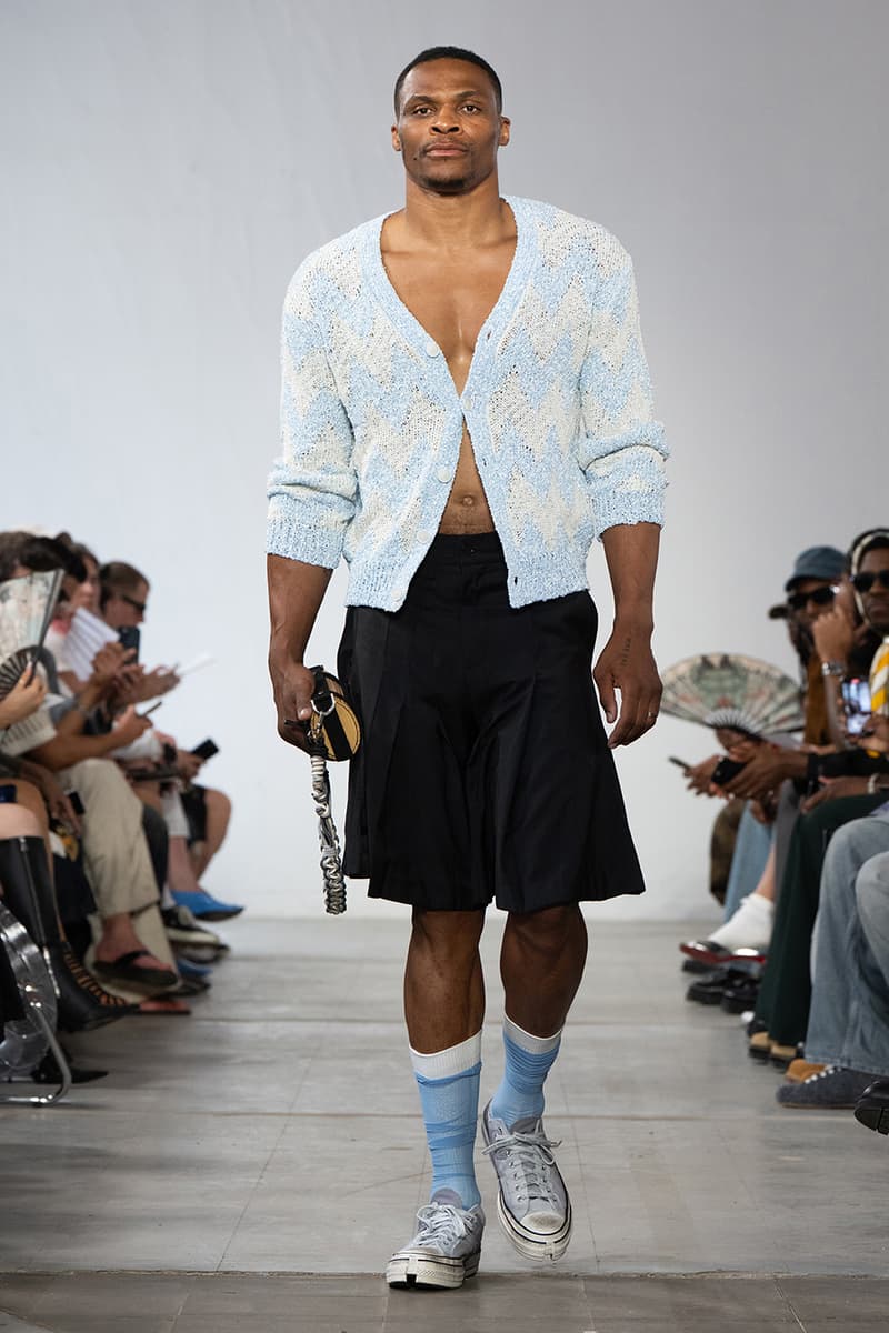 Feng Chen Wang SS26 Paris Fashion Week Collection converse collaboration russell westbrook runway model friends dyeing technique london based chinese designer