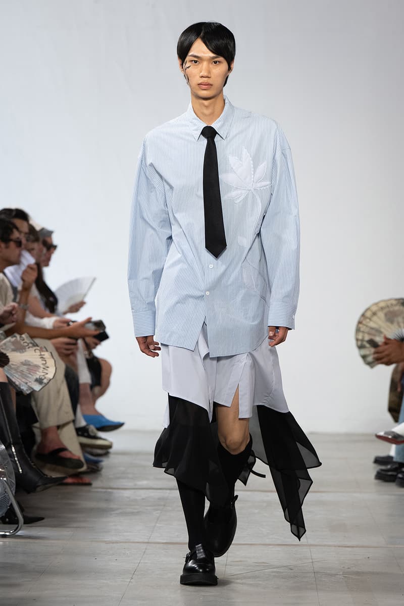 Feng Chen Wang SS26 Paris Fashion Week Collection converse collaboration russell westbrook runway model friends dyeing technique london based chinese designer