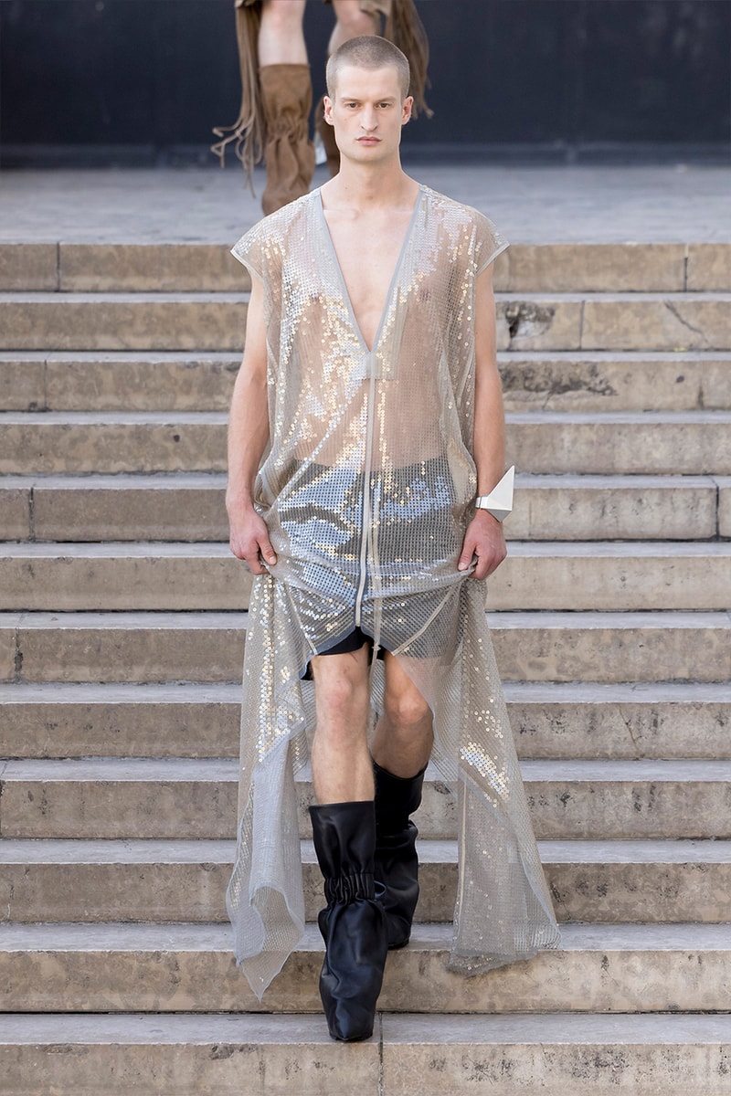 Rick Owens Paris Fashion Week SS26 Collection temple of love retrospective exhibit brutalist elegance palais de tokyo 