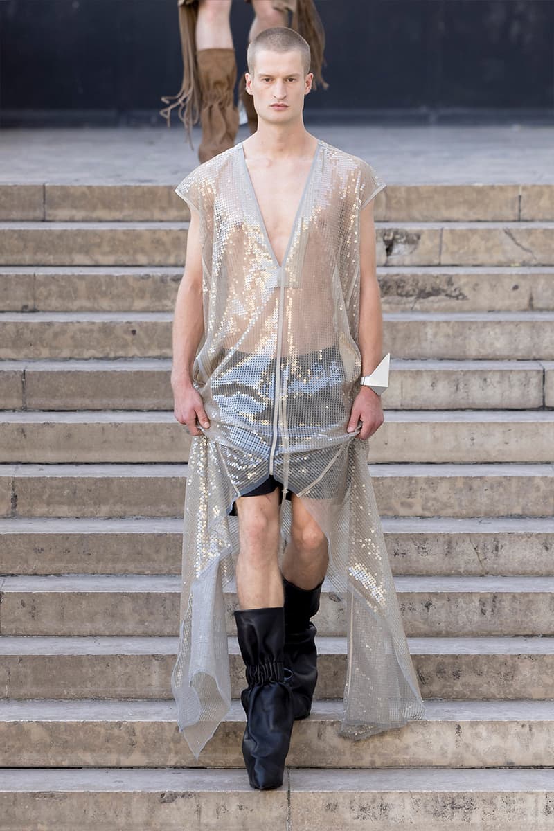 Rick Owens Paris Fashion Week SS26 Collection temple of love retrospective exhibit brutalist elegance palais de tokyo