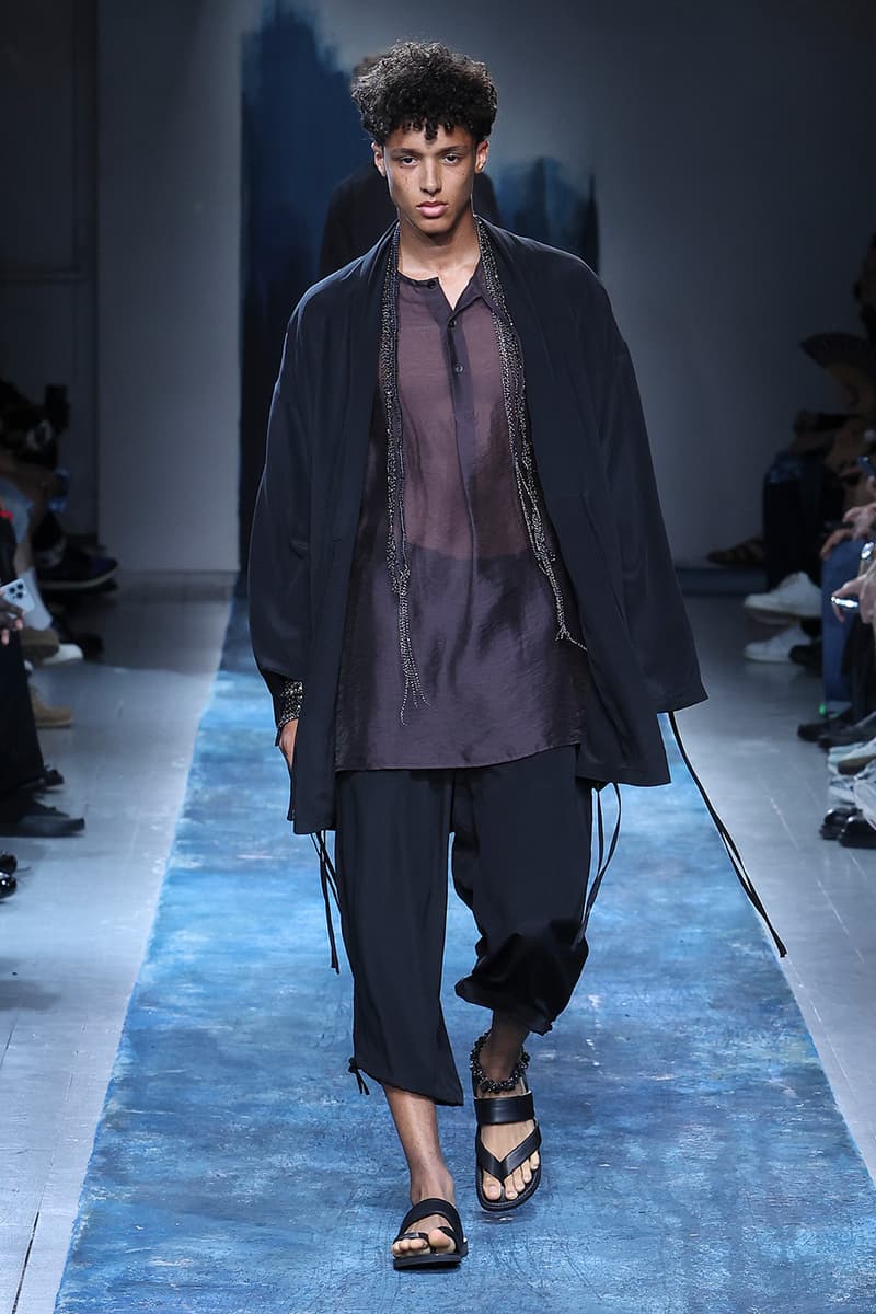 Yohji Yamamoto Pour Homme SS26 Paris Fashion Week Collection spring summer 2026 japanese designer fluid statements of the world