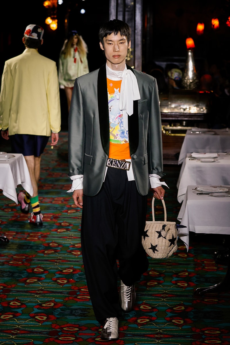 Nigo Kenzo Paris Fashion Week SS26 Collection futura collaboration spring summer 2026 hiroshi fujiwara maxims paris restaurant