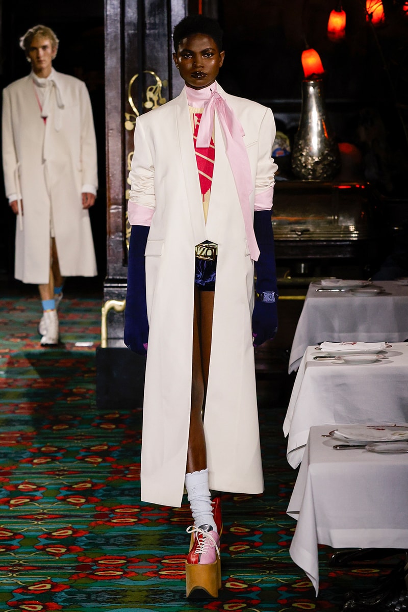 Nigo Kenzo Paris Fashion Week SS26 Collection futura collaboration spring summer 2026 hiroshi fujiwara maxims paris restaurant