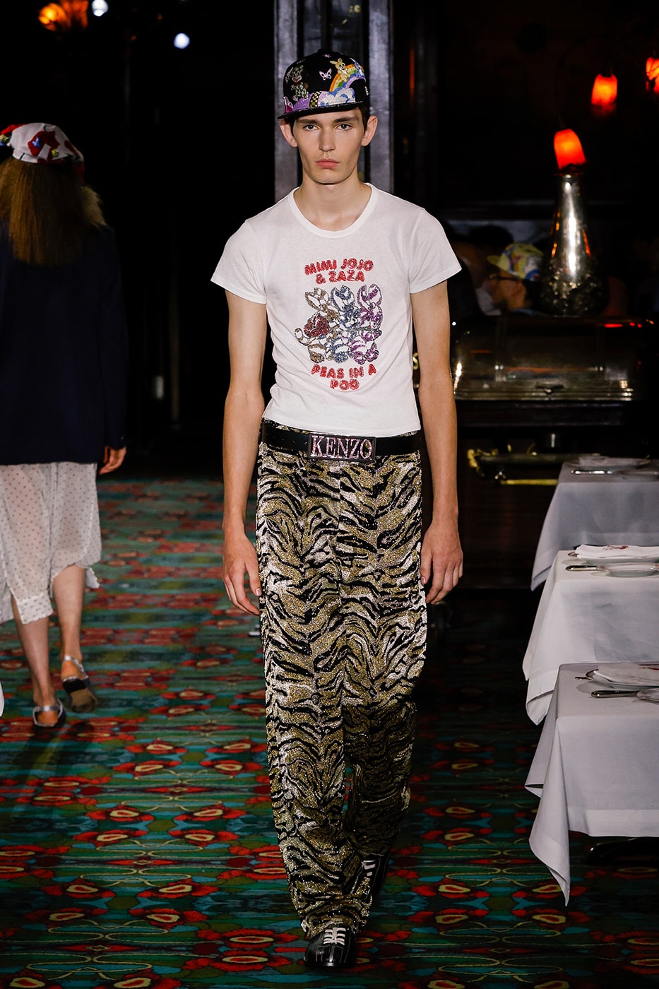 Nigo Kenzo Paris Fashion Week SS26 Collection futura collaboration spring summer 2026 hiroshi fujiwara maxims paris restaurant