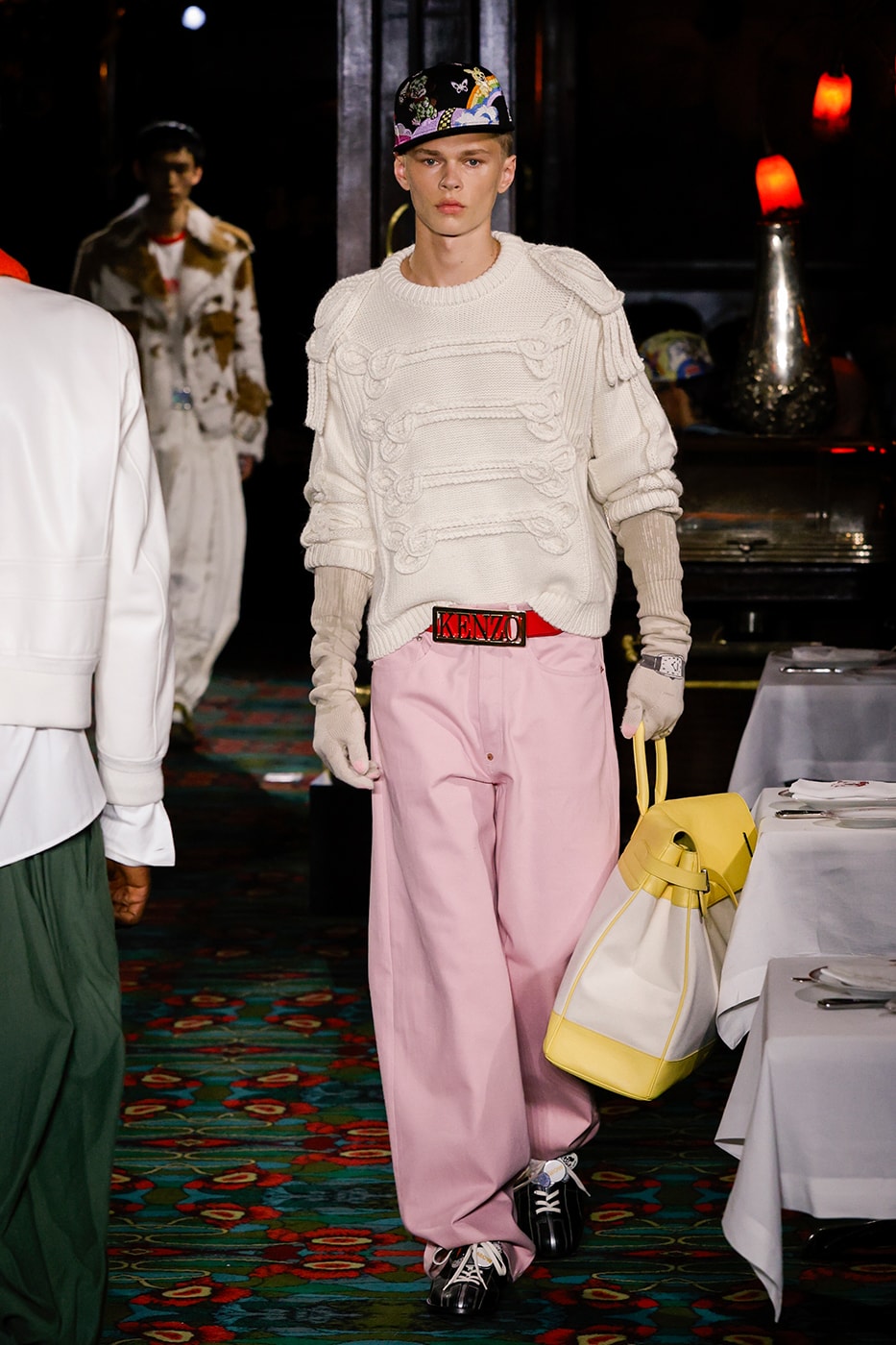 Nigo Kenzo Paris Fashion Week SS26 Collection futura collaboration spring summer 2026 hiroshi fujiwara maxims paris restaurant