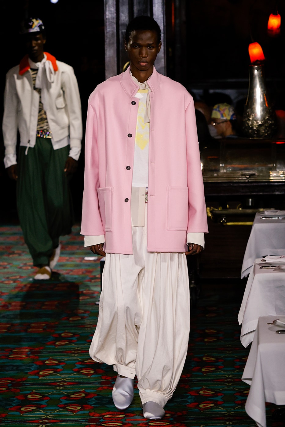 Nigo Kenzo Paris Fashion Week SS26 Collection futura collaboration spring summer 2026 hiroshi fujiwara maxims paris restaurant