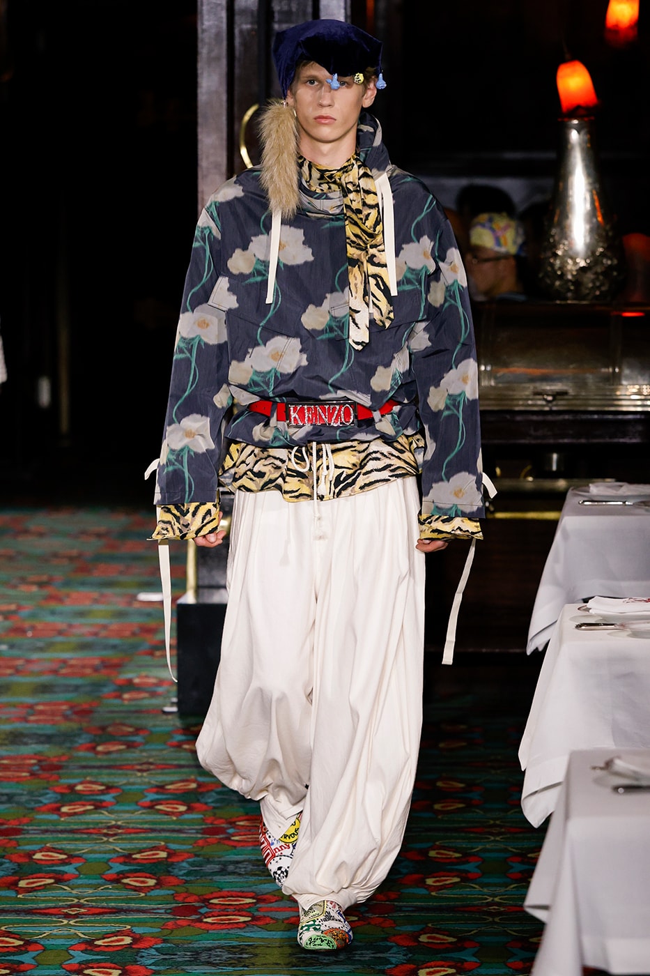 Nigo Kenzo Paris Fashion Week SS26 Collection futura collaboration spring summer 2026 hiroshi fujiwara maxims paris restaurant