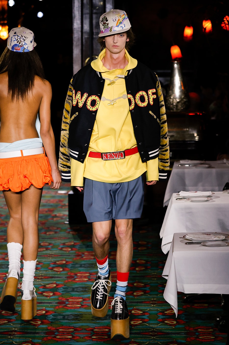 Nigo Kenzo Paris Fashion Week SS26 Collection futura collaboration spring summer 2026 hiroshi fujiwara maxims paris restaurant