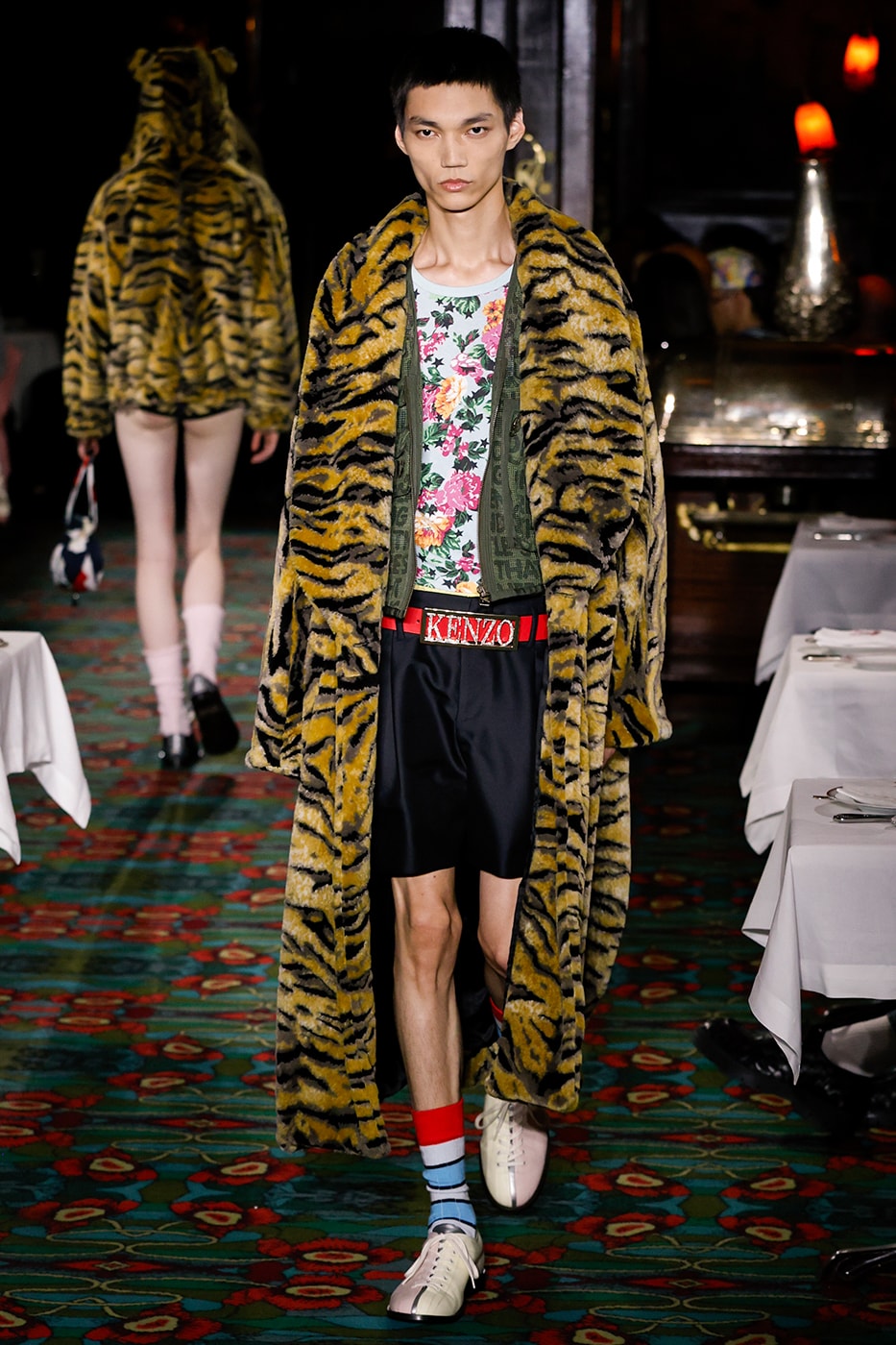 Nigo Kenzo Paris Fashion Week SS26 Collection futura collaboration spring summer 2026 hiroshi fujiwara maxims paris restaurant