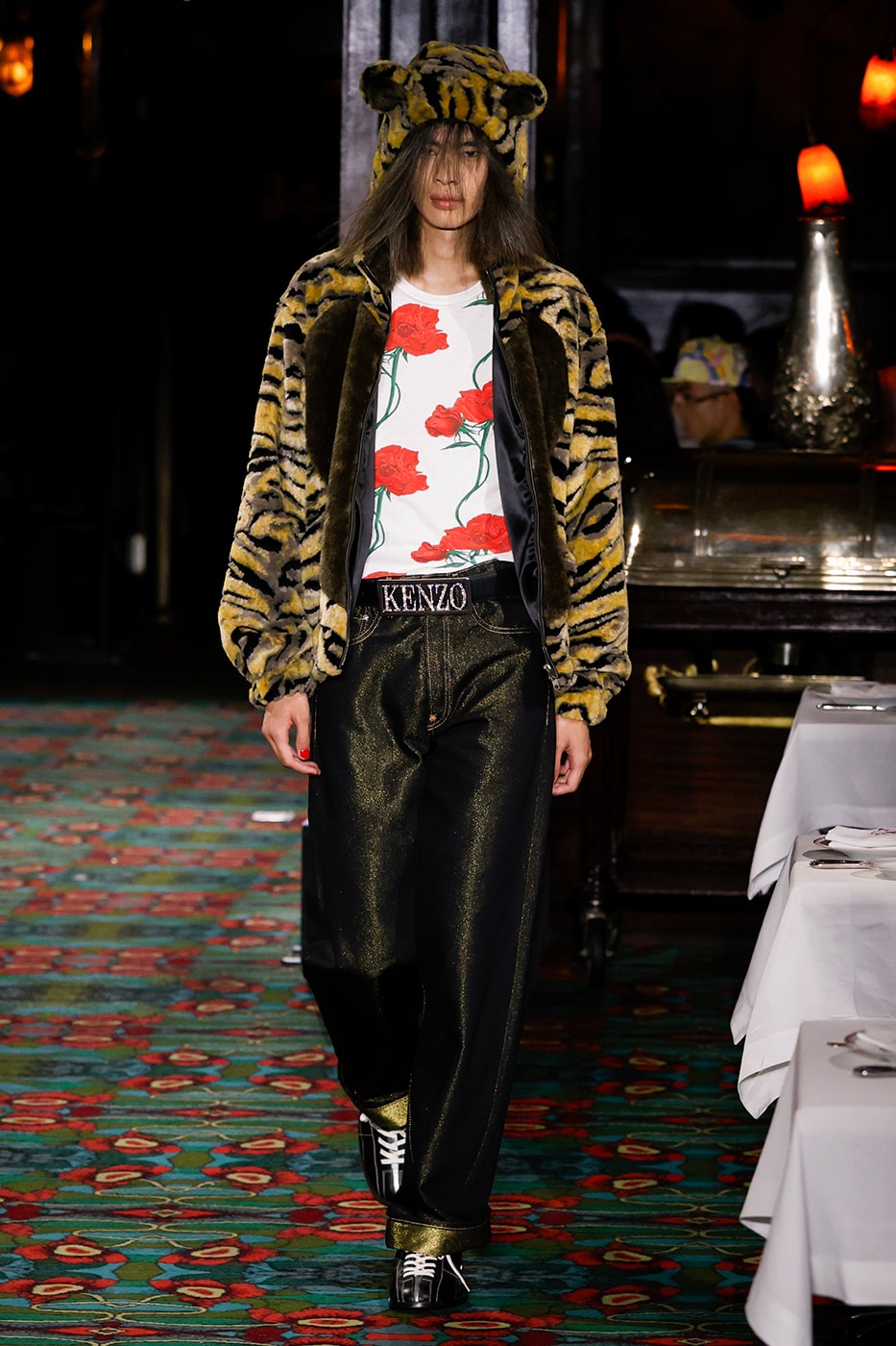 Nigo Kenzo Paris Fashion Week SS26 Collection futura collaboration spring summer 2026 hiroshi fujiwara maxims paris restaurant