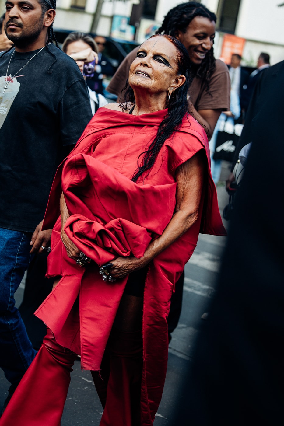 Paris Fashion Week SS26 Street Style louis vuitton suits leather ensembles balenciaga palace skateboards soccer jerseys rick owens cult relaxed suiting denim on denim streetwear