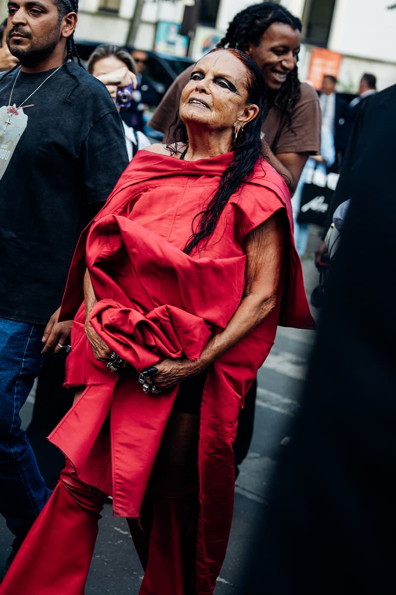 Paris Fashion Week SS26 Street Style louis vuitton suits leather ensembles balenciaga palace skateboards soccer jerseys rick owens cult relaxed suiting denim on denim streetwear