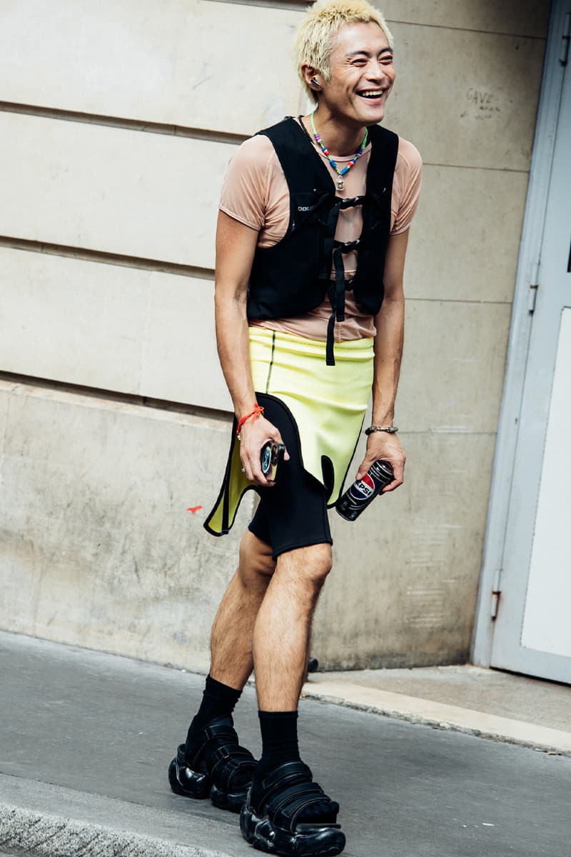 Paris Fashion Week SS26 Street Style louis vuitton suits leather ensembles balenciaga palace skateboards soccer jerseys rick owens cult relaxed suiting denim on denim streetwear