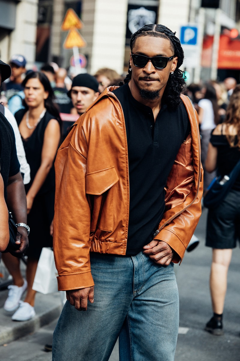 Paris Fashion Week SS26 Street Style louis vuitton suits leather ensembles balenciaga palace skateboards soccer jerseys rick owens cult relaxed suiting denim on denim streetwear