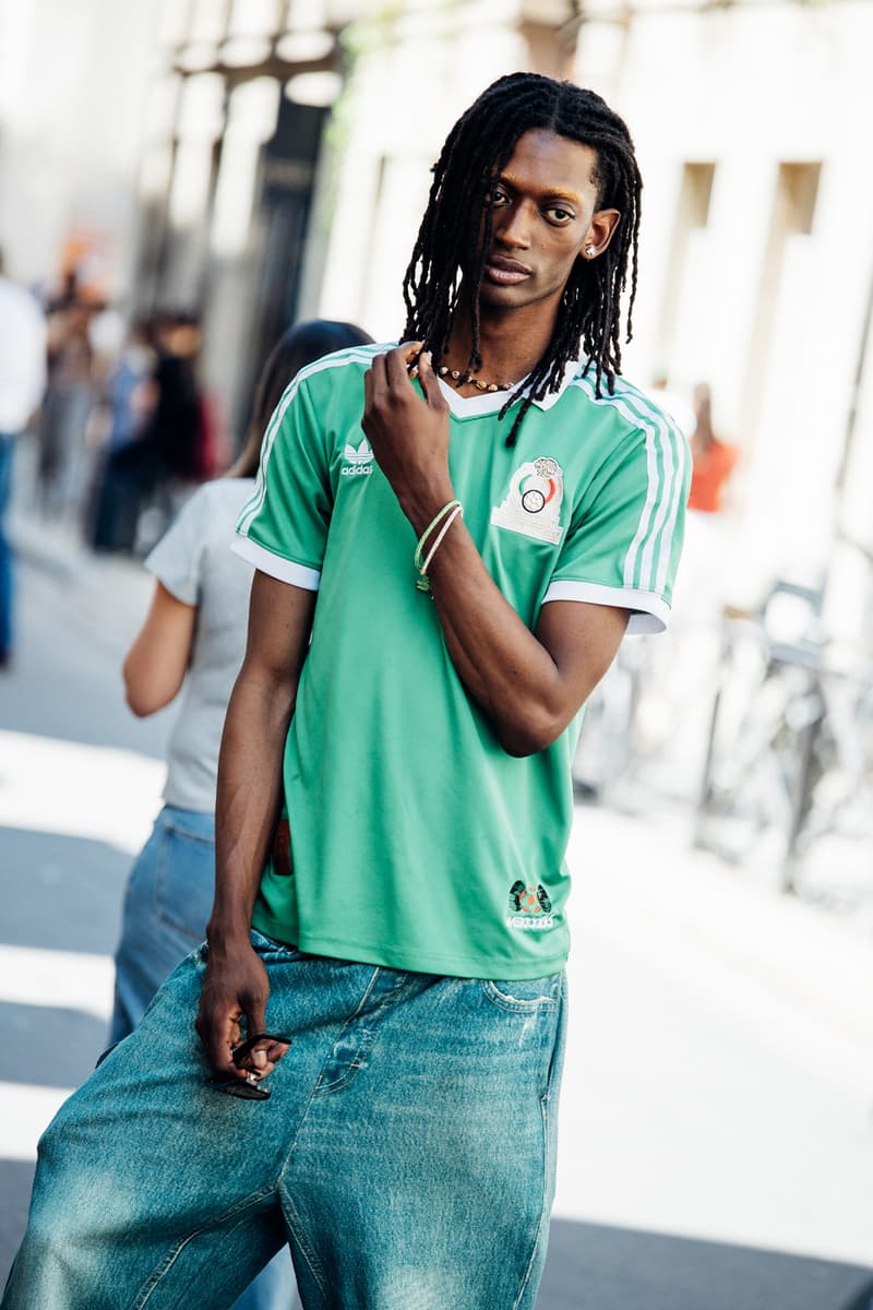 Paris Fashion Week SS26 Street Style louis vuitton suits leather ensembles balenciaga palace skateboards soccer jerseys rick owens cult relaxed suiting denim on denim streetwear