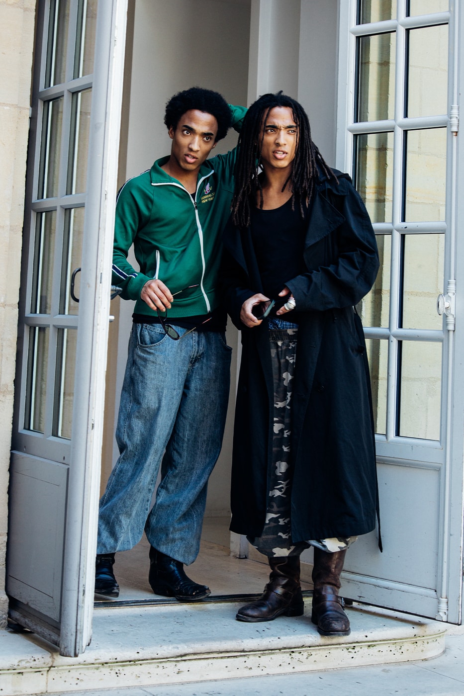 Paris Fashion Week SS26 Street Style louis vuitton suits leather ensembles balenciaga palace skateboards soccer jerseys rick owens cult relaxed suiting denim on denim streetwear