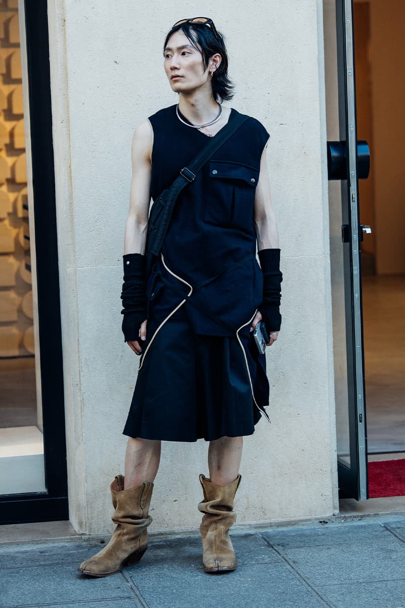Paris Fashion Week SS26 Street Style louis vuitton suits leather ensembles balenciaga palace skateboards soccer jerseys rick owens cult relaxed suiting denim on denim streetwear