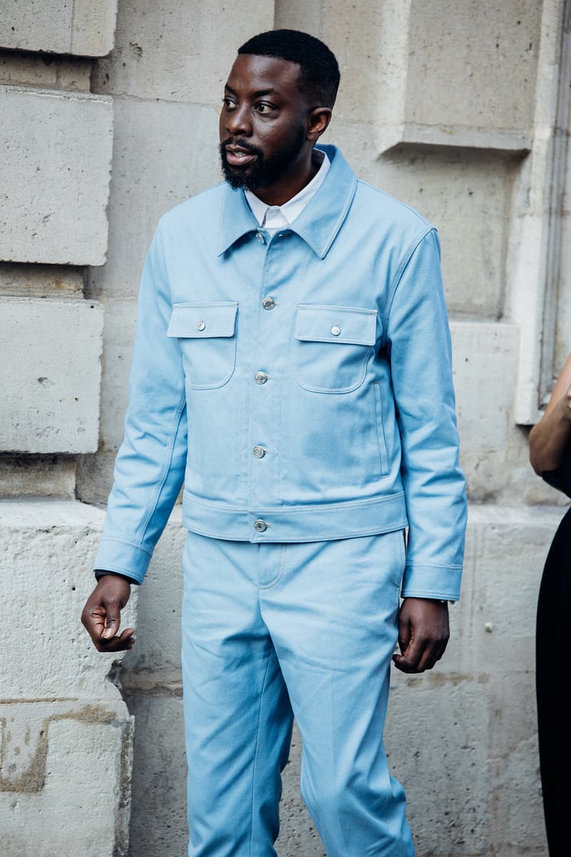 Paris Fashion Week SS26 Street Style louis vuitton suits leather ensembles balenciaga palace skateboards soccer jerseys rick owens cult relaxed suiting denim on denim streetwear