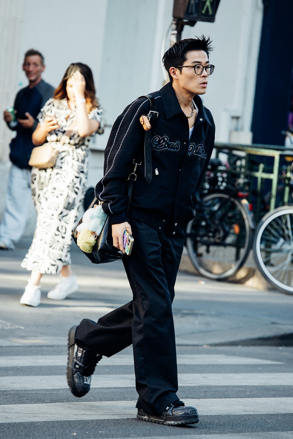 Paris Fashion Week SS26 Street Style louis vuitton suits leather ensembles balenciaga palace skateboards soccer jerseys rick owens cult relaxed suiting denim on denim streetwear