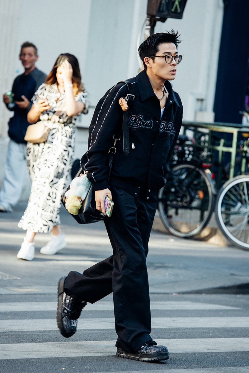 Paris Fashion Week SS26 Street Style louis vuitton suits leather ensembles balenciaga palace skateboards soccer jerseys rick owens cult relaxed suiting denim on denim streetwear