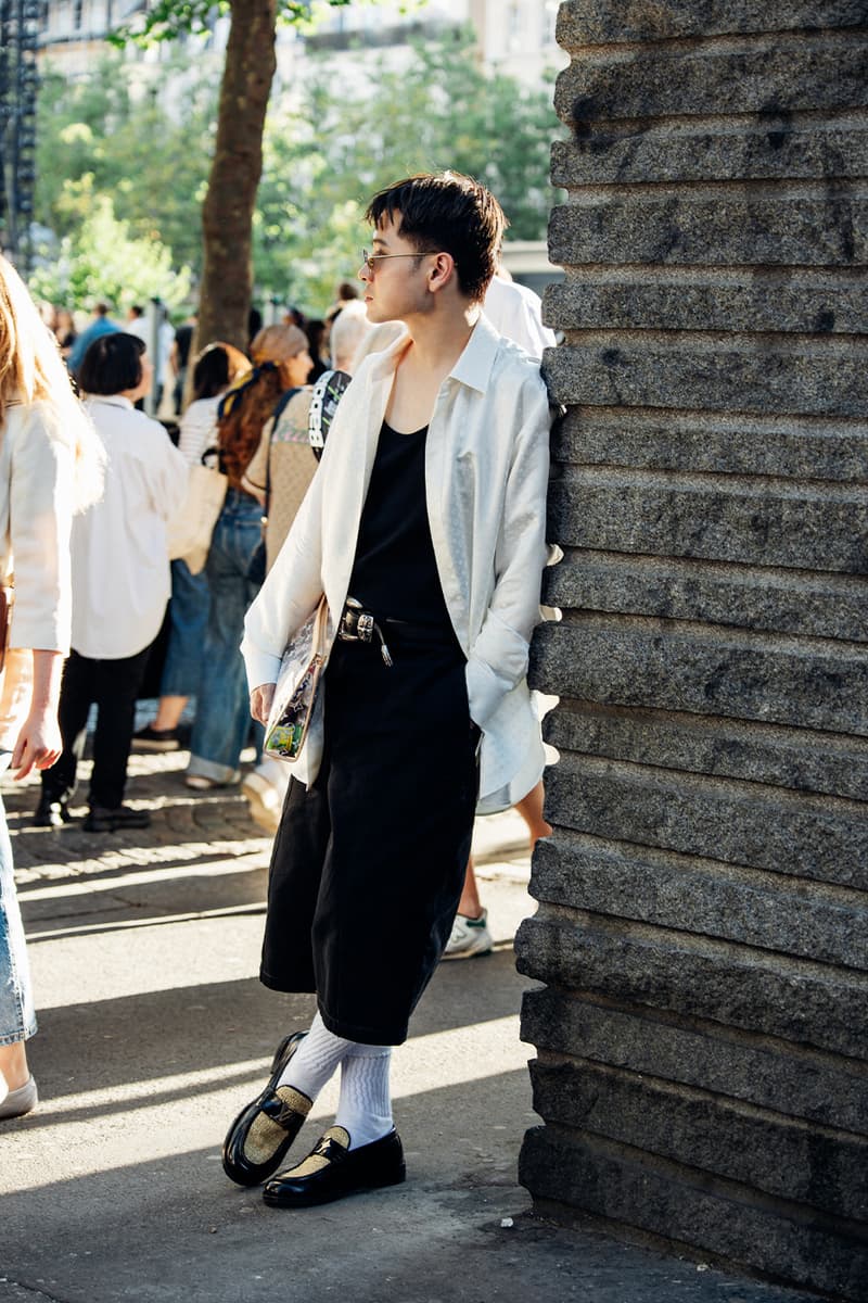 Paris Fashion Week SS26 Street Style louis vuitton suits leather ensembles balenciaga palace skateboards soccer jerseys rick owens cult relaxed suiting denim on denim streetwear