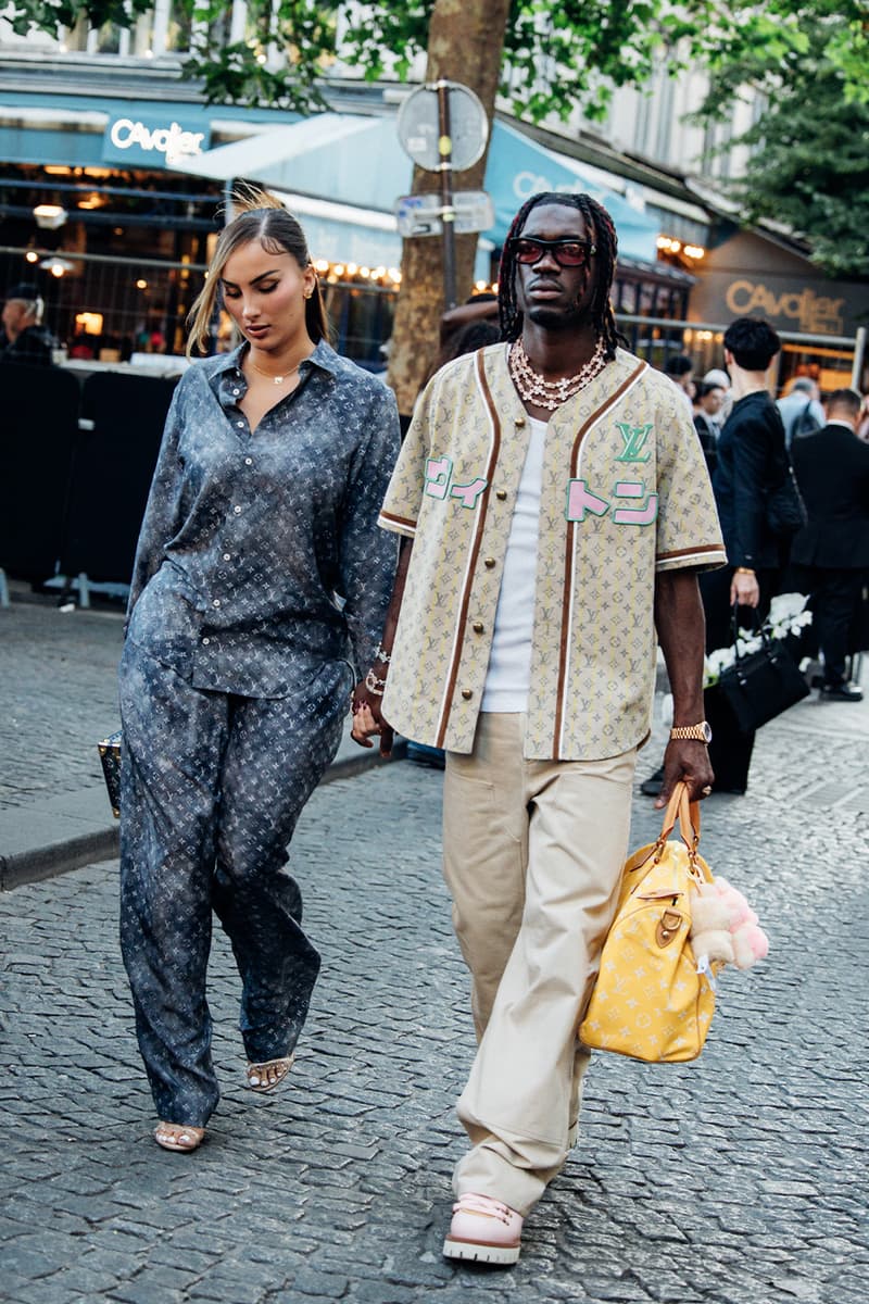 Paris Fashion Week SS26 Street Style louis vuitton suits leather ensembles balenciaga palace skateboards soccer jerseys rick owens cult relaxed suiting denim on denim streetwear