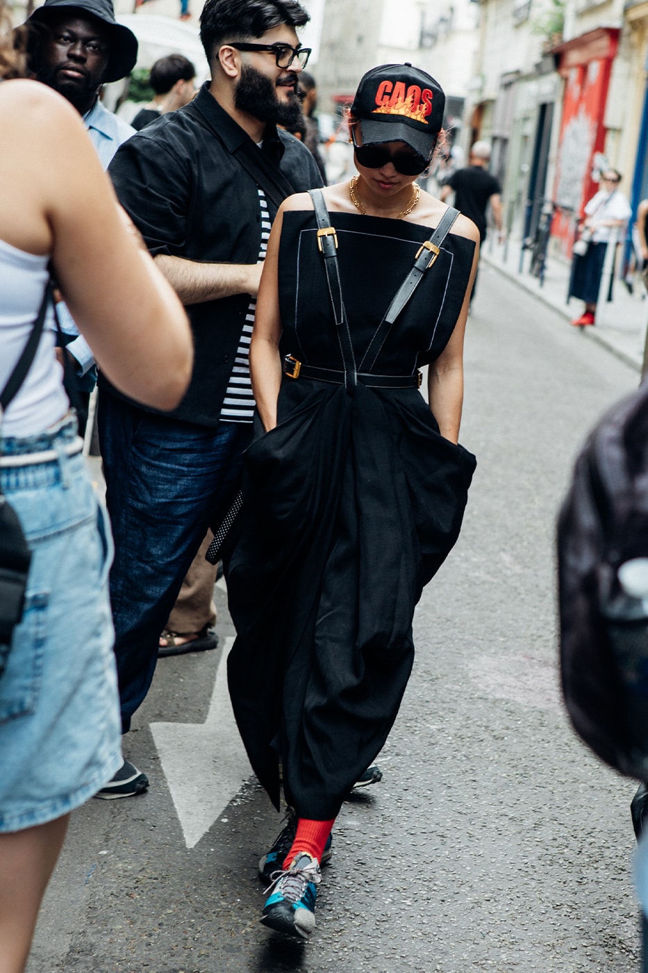 Paris Fashion Week SS26 Street Style louis vuitton suits leather ensembles balenciaga palace skateboards soccer jerseys rick owens cult relaxed suiting denim on denim streetwear