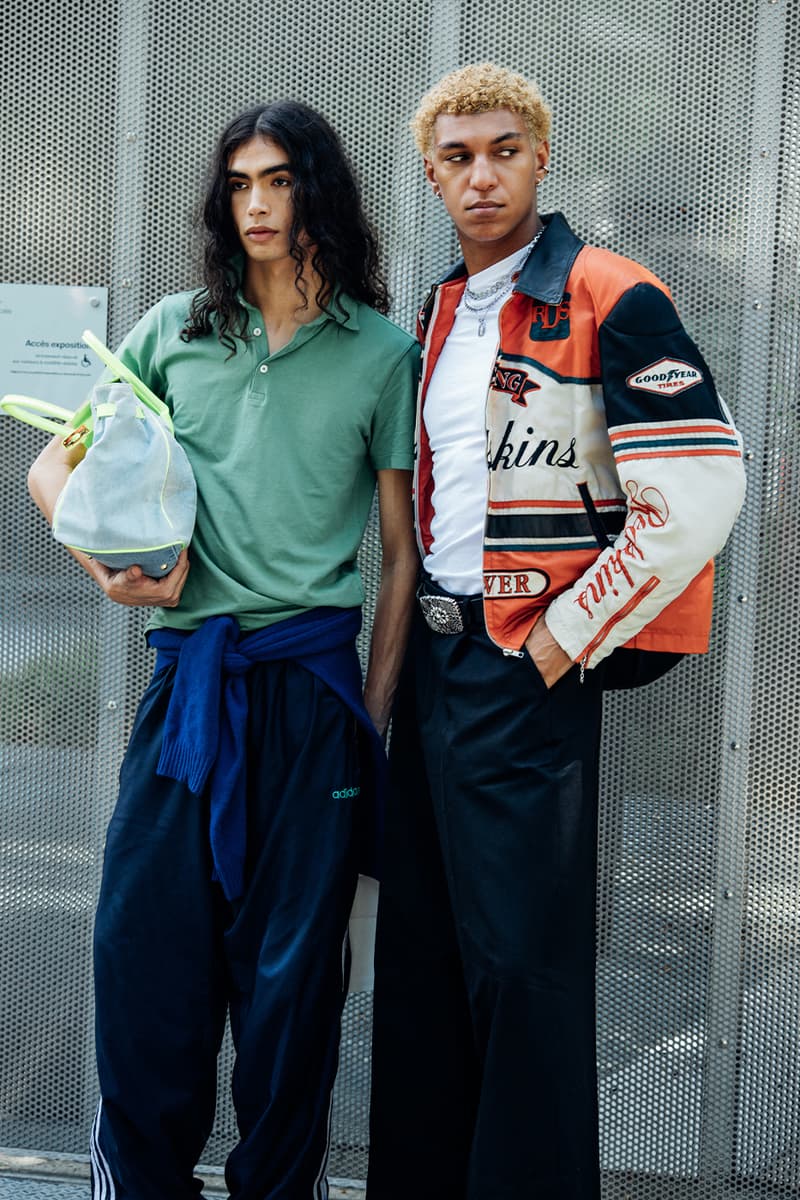 Paris Fashion Week SS26 Street Style louis vuitton suits leather ensembles balenciaga palace skateboards soccer jerseys rick owens cult relaxed suiting denim on denim streetwear