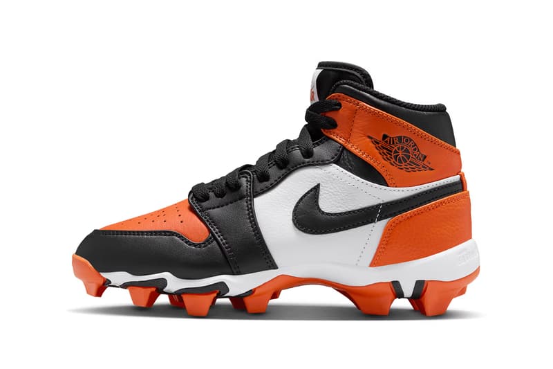 Air Jordan 1 Mid TD Cleat "Shattered Backboard" Has a Release Date Starfish/White-Black FJ6805-801 summer 2025 july release date soccer football cleat black orange Jordan Brand